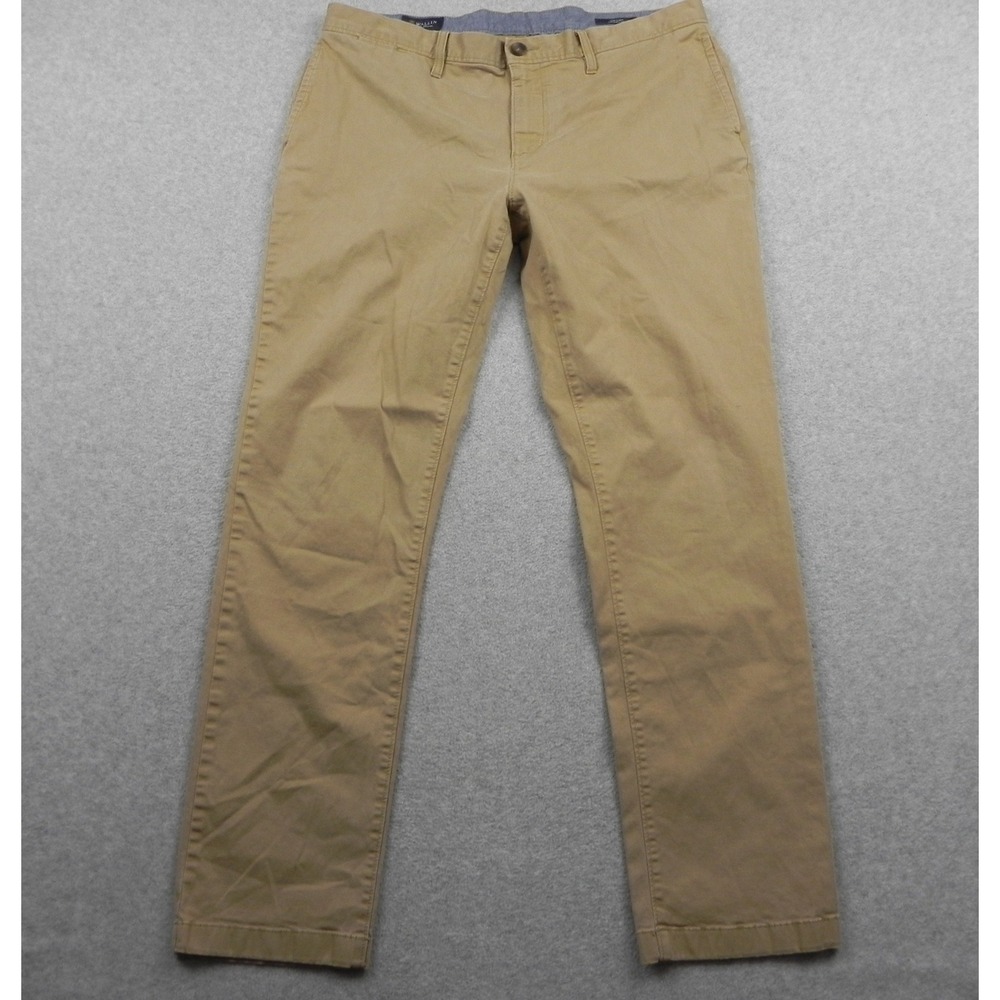 Wallin & Bros Chino Pants Mens 38x31 Tan Khaki Straight Fit Stretch Trousers